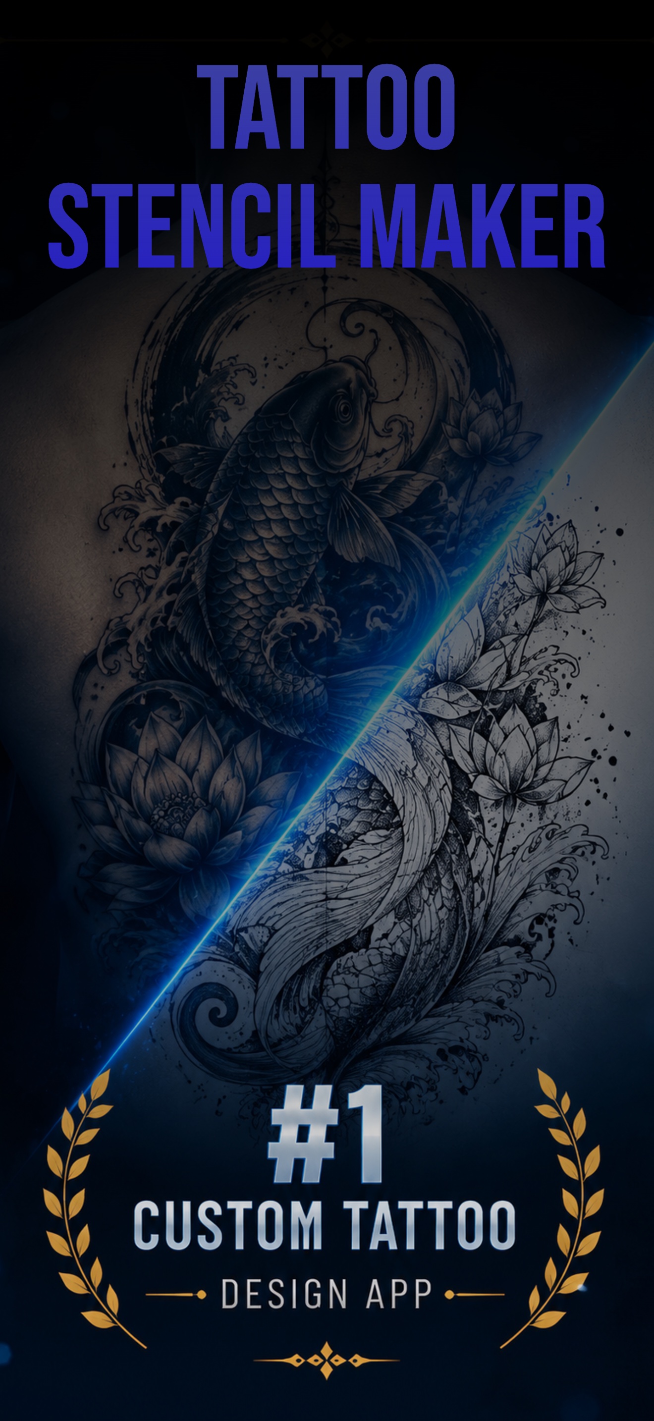 Sten AI App Store screenshot showing a tattoo stencil design